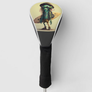 ヒッピーカッコいいサーファーエイリアンフード付きスウェットシャツ ゴルフヘッドカバー