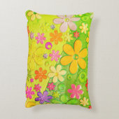 ヒッピーカラフルグルービー花 アクセントクッション (裏面(縦))