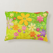 ヒッピーカラフルグルービー花 アクセントクッション (裏面)