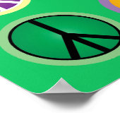 ヒッピーカラフルピースサインレトロ60s ポスター (角)