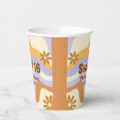 ヒッピーカラフルフラワーレトログルービースウィート16 紙コップ (左)