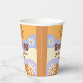 ヒッピーカラフルフラワーレトログルービースウィート16 紙コップ (右)