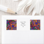 ヒッピーカラフルフラワー差出人住所ラベル ラベル (インサイチュ)