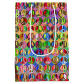 ヒッピーカラフル平和 ミディアムペーパーバッグ (裏面)