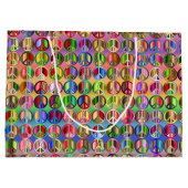 ヒッピーカラフル平和 ラージペーパーバッグ (裏面)