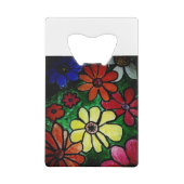 ヒッピーカラフル花開花 クレジットカード栓抜き (裏面)