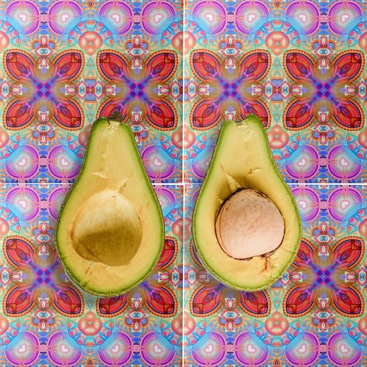 ヒッピーカラフル・ボホ・カレイドスコスペクティブ・フラクタルアート タイル