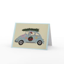 ヒッピーカーのプードル クリスマス