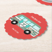 ヒッピーキャンパーヴァンラブハートおもしろいロマンチック ペーパーコースター (アングル)