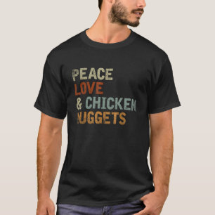 ヒッピーグルメギフトピースラブアンドチキンナゲット Tシャツ