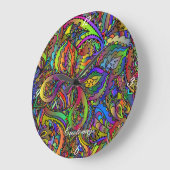 ヒッピーグルービーサイケデリックデザインサンダーコーブ ラージ壁時計 (傾斜)