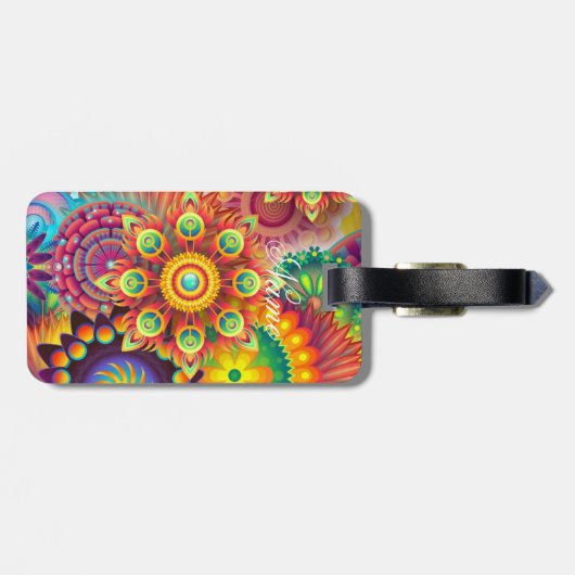 ヒッピーグルービーテクノサイケデリックサンダーコーブ ラゲッジタグ (裏面横)