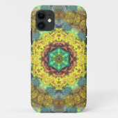 ヒッピーサイケデリックイエローブルーとグリーン Case-Mate iPhoneケース (裏面)