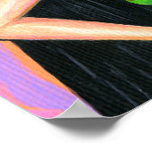 ヒッピーサイケデリックガールヘッドバンドピースサイン1960s ポスター (角)