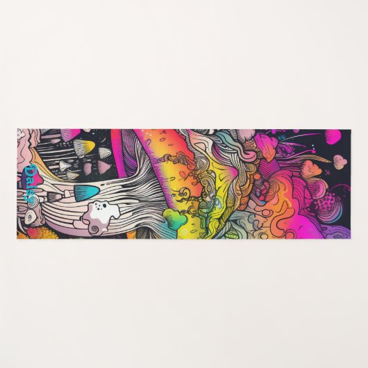 ヒッピーサイケデリックキノコ ヨガマット (正面(横))