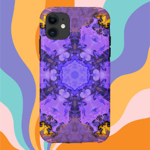 ヒッピーサイケデリックパープルとイエロー iPhone 11 ケース