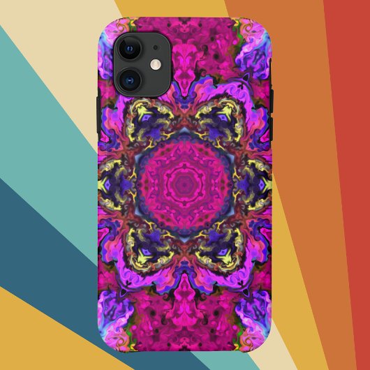 ヒッピーサイケデリックピンクイエローとオレンジ Case-Mate iPhoneケース