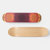 ヒッピーサイケデリックフラワーオレンジパープルとイエロー スケートボード (横)