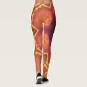 ヒッピーサイケデリックフラワーオレンジパープルとイエロー レギンス (裏面)