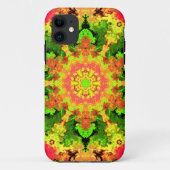 ヒッピーサイケデリックフラワーグリーンと赤 Case-Mate iPhoneケース (裏面)