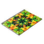 ヒッピーサイケデリックフラワーグリーンと黄色 ノートブック (左側)