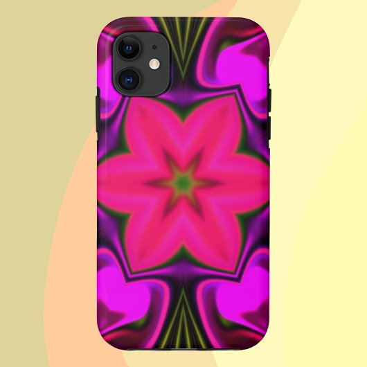 ヒッピーサイケデリックフラワーピンクと紫 Case-Mate iPhoneケース