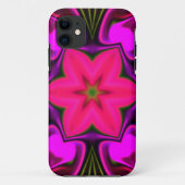 ヒッピーサイケデリックフラワーピンクと紫 Case-Mate iPhoneケース (裏面)