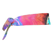 ヒッピーサイケデリックフラワーピンクブルーとオレンジ タイヘッドバンド (回転270)