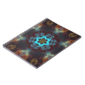 ヒッピーサイケデリックフラワーブルー赤と黄色 ノートブック (左側)