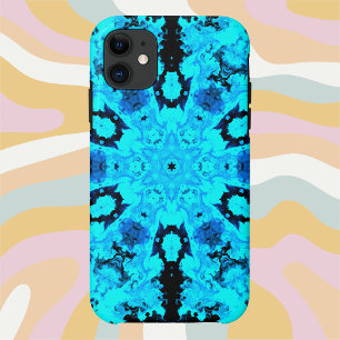 ヒッピーサイケデリックブルーとブラック iPhone 11 ケース