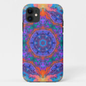 ヒッピーサイケデリックブルーオレンジとピンク Case-Mate iPhoneケース (裏面)