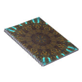 ヒッピーサイケデリックブルー金ゴールドとダークレッド ノートブック (右側)