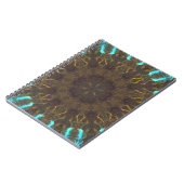 ヒッピーサイケデリックブルー金ゴールドとダークレッド ノートブック (左側)