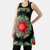 ヒッピーサイケデリックレッドティール(緑がかった色)とブラック エプロン (インサイチュ)