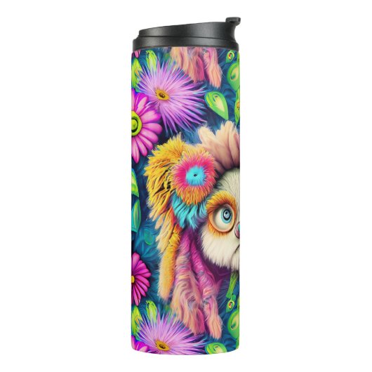 ヒッピーサイケデリック子犬グルービーシャワーカーテン タンブラー (回転左)