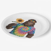 ヒッピーサスカッチインひまわり付き ペーパープレート (アングル)