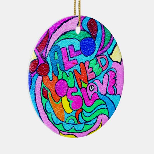 ヒッピースタイルの平和愛オーナメント セラミックオーナメント (右)