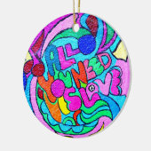 ヒッピースタイルの平和愛オーナメント セラミックオーナメント (左)