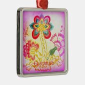 ヒッピースタイルの溝状ピンクのヤシ メタルオーナメント (右)