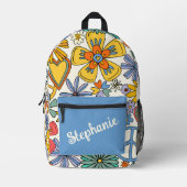 ヒッピースタイル パーソナライズされた プリントバックパック (正面)