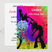 ヒッピーディスコレトロパーティ招待状 招待状 (正面/裏面)