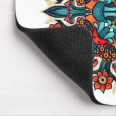 ヒッピートリップ（幻覚体験）のようなの溝サイケデリック状キノコ曼荼羅 マウスパッド (コーナー)