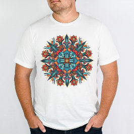 ヒッピートリップ（幻覚体験）のようなの溝サイケデリック状キノコ曼荼羅 Tシャツ