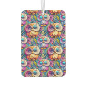 ヒッピートリップ（幻覚体験）のようなサイケデリックカラフルフクロウ カーエアーフレッシュナー (裏面)