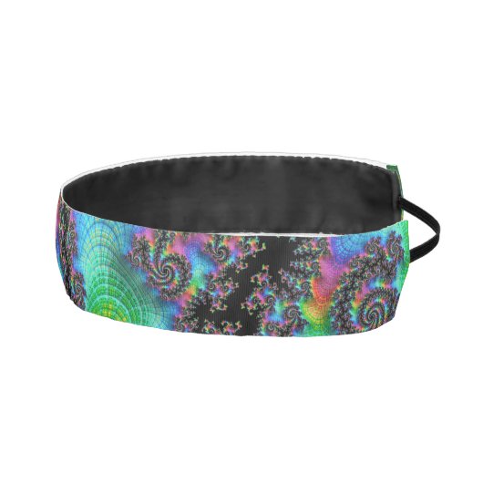 ヒッピートリップ(幻覚体験)のようなレインボーサイケデリックスパイラルフラクタル アスレチックヘッドバンド (右)