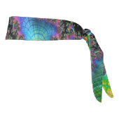 ヒッピートリップ（幻覚体験）のようなレインボーサイケデリックスパイラルフラクタル タイヘッドバンド (回転90)