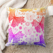 ヒッピートリップ（幻覚体験）のようなレトロバタフライ クッション (ブランケット)