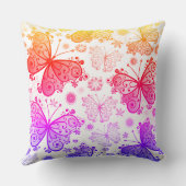 ヒッピートリップ（幻覚体験）のようなレトロバタフライ クッション (裏面)