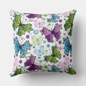 ヒッピートリップ（幻覚体験）のようなレトロバタフライ クッション (裏面)