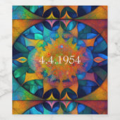 ヒッピーニューエイジ瞑想アート ワインラベル (シングルラベル)